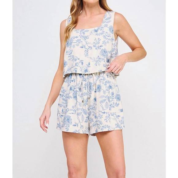 Allie Rose | Pants & Jumpsuits | New Allie Rose Cerise Romper In Blue ...